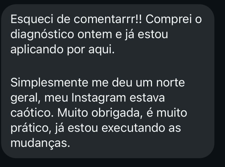 Depoimento de uma cliente do Diagnóstico ROTA